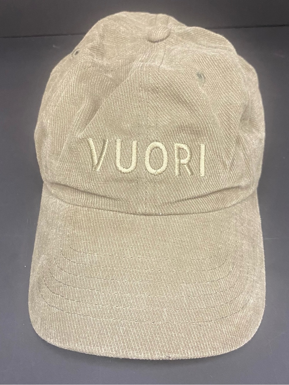 Vuori Hat Unisex One Size Green Embroidered Corduroy Baseball Cap